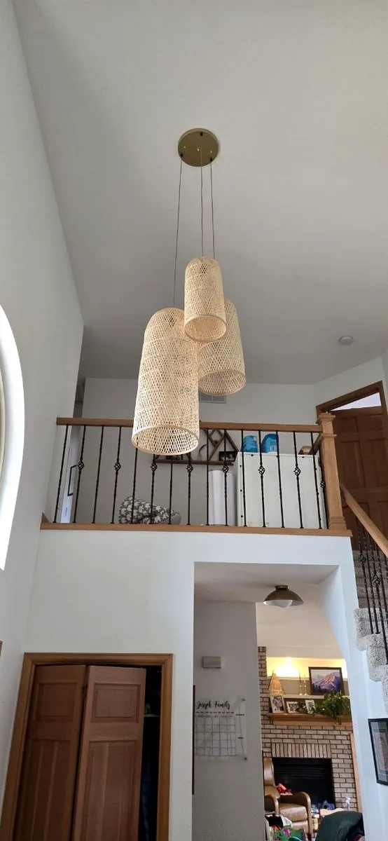Chandelier install 18ft ceiling