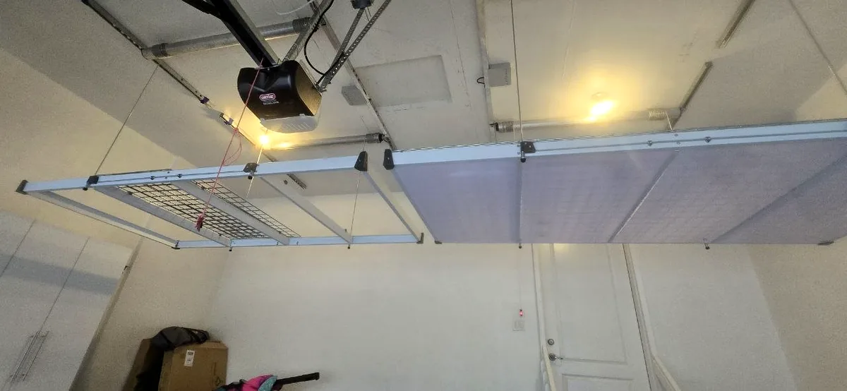 Overhead garage storage system